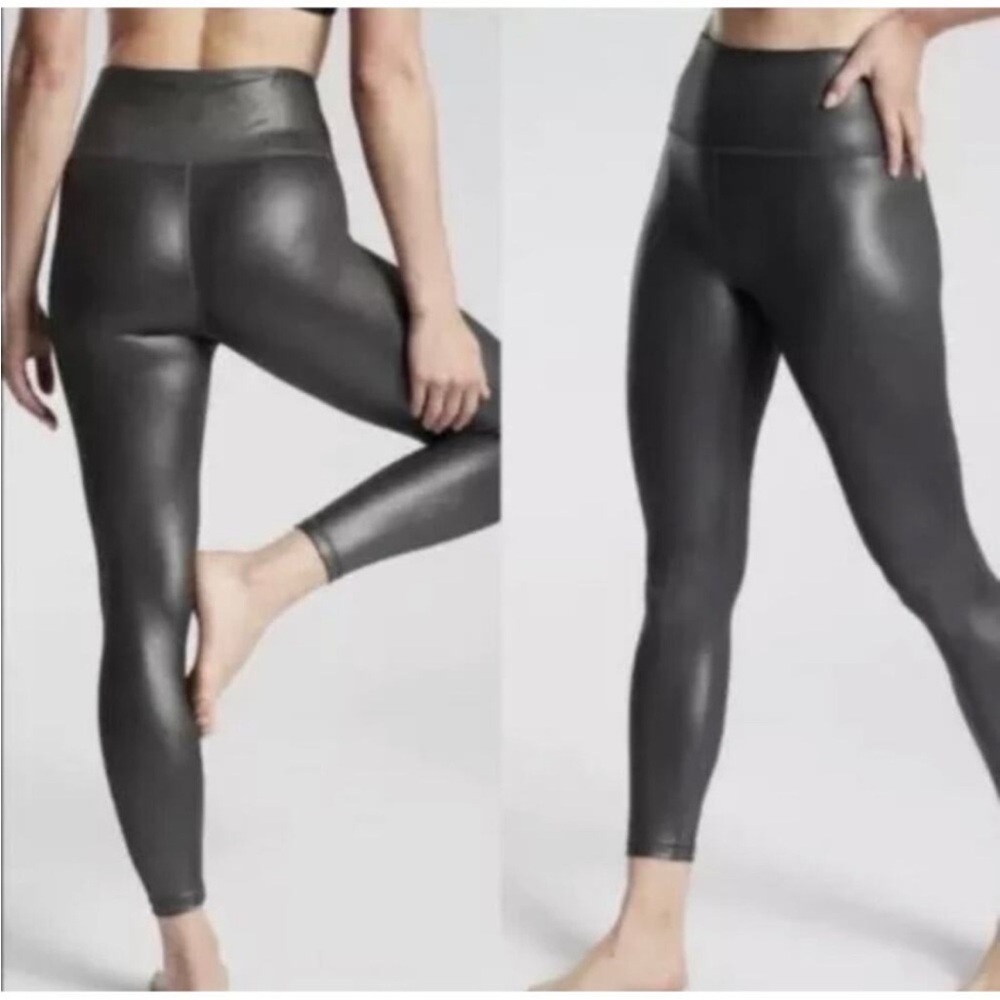 Athleta Elation Ultra High Rise Shimmer Tight Black Size Small